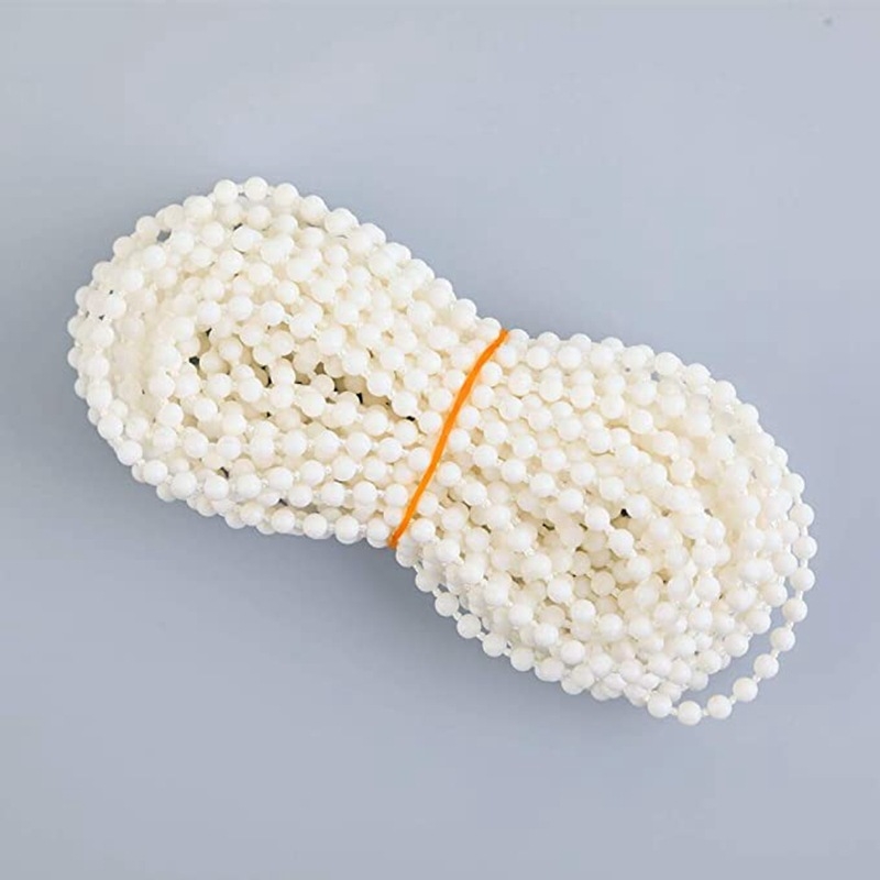 Zipper cu mărgele POM pentru perdele verticale, 10m/20m, dimensiune 4,5×6, alb, accesorii pentru perdele