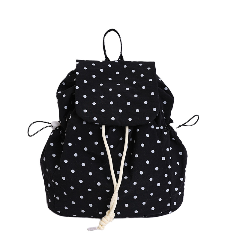 Rucsac în stil coreean, cu imprimeu cu buline, capacitate mare, casual pentru școală și utilizare zilnică