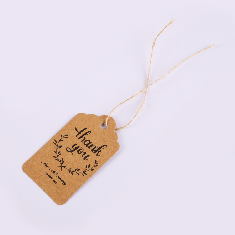 Etichete de mulțumire din hârtie kraft pentru ambalarea cadourilor de patiserie - design floral minimalist