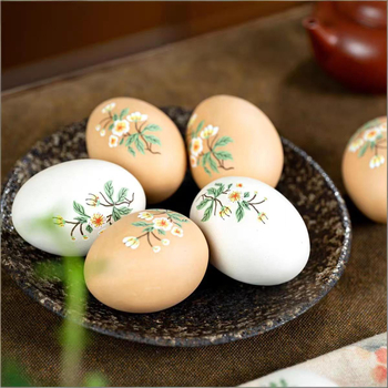 Animal de ceai Yixing din nisip mov, ornament ou ceramic pictat, sculptură decorativă pentru setul de ceai, ouă ceramice colorate, ouă aurii, artă decorativă