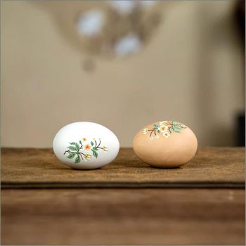 Animal de ceai Yixing din nisip mov, ornament ou ceramic pictat, sculptură decorativă pentru setul de ceai, ouă ceramice colorate, ouă aurii, artă decorativă