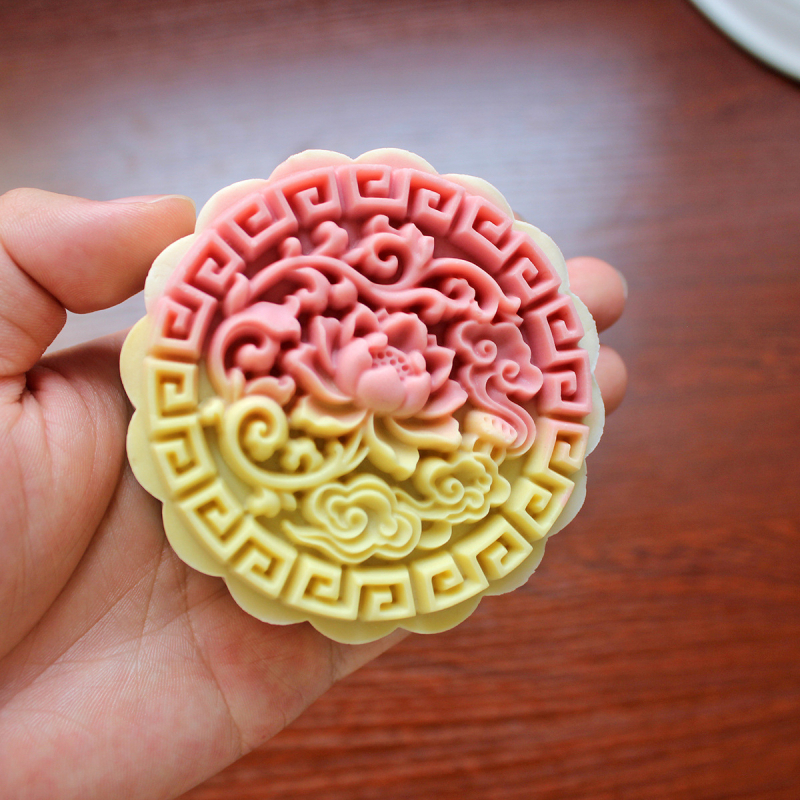 Forme Mooncake 125g/150g/200g - Stil tradițional chinezesc, model floral, păsări și koi, matriță de copt manuală