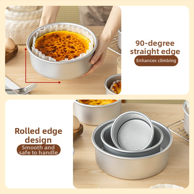 Formă Basque pentru prăjituri cu hârtie de copt, pentru cheesecake, bază detașabilă, dimensiuni 4/6/8 inch