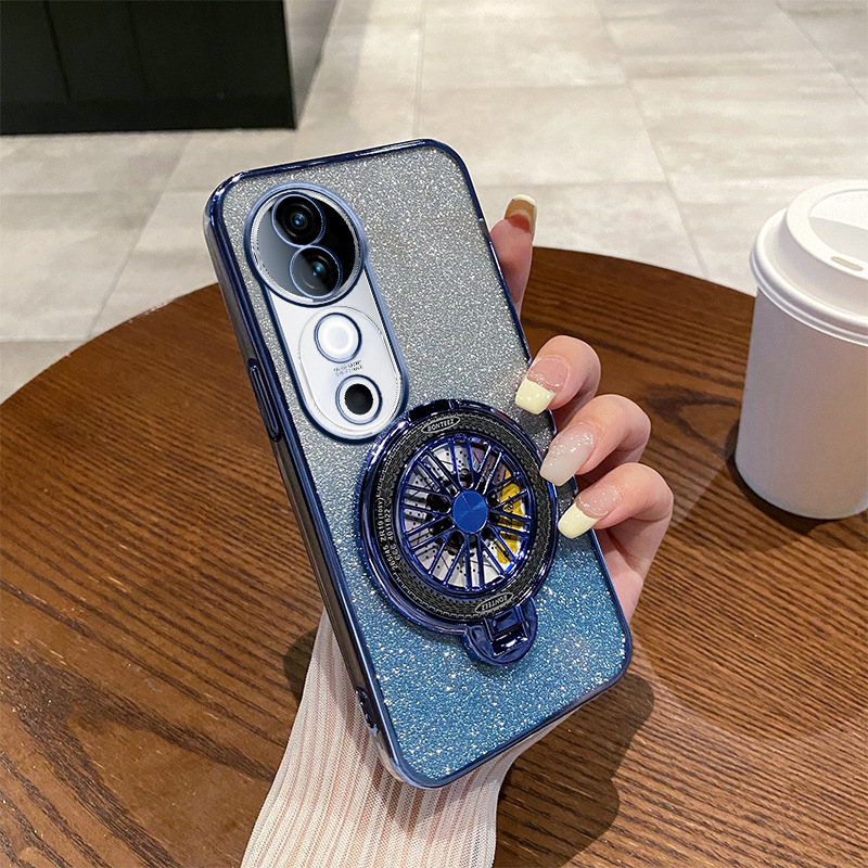 Husă Vivo V40 Pro cu suport rotativ, glitter gradient, pentru femei