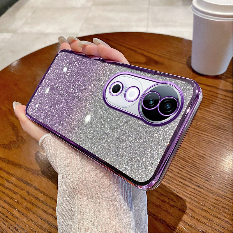 Husă Vivo V40 Pro cu suport rotativ, glitter gradient, pentru femei