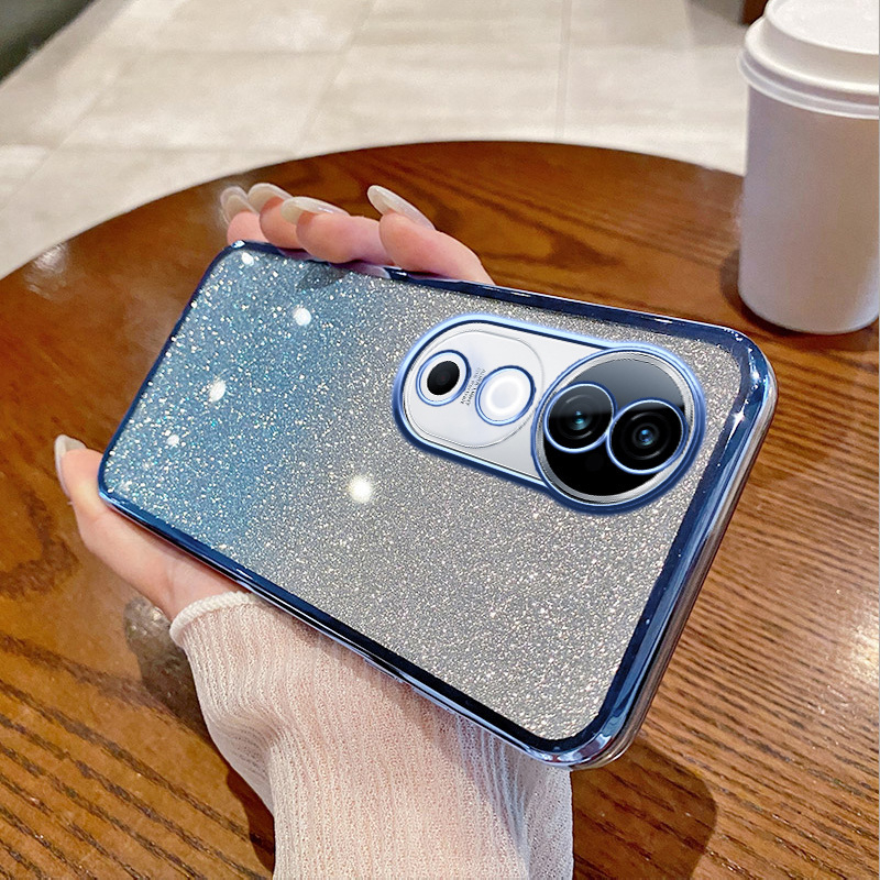 Husă Vivo V40 Pro cu suport rotativ, glitter gradient, pentru femei