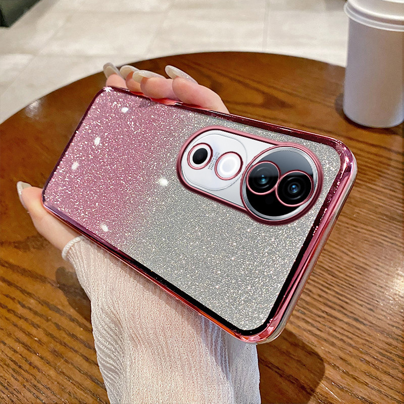 Husă Vivo V40 Pro cu suport rotativ, glitter gradient, pentru femei