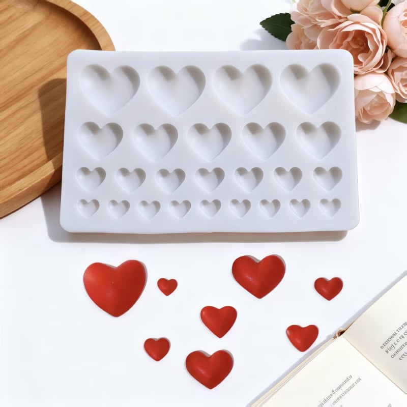 Formă de silicon în formă de inimă pentru decorarea prăjiturilor cu ciocolată și fondant