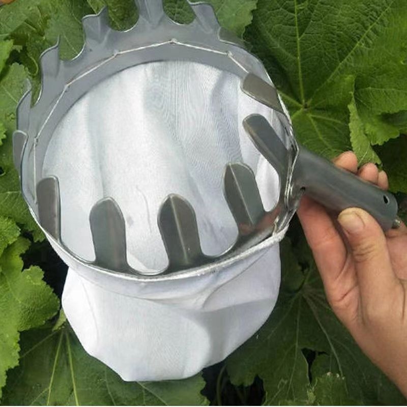 Culegător de fructe din metal cu husă din pânză, pentru recoltare la înălțime, unealtă de grădină portabilă