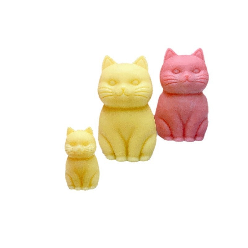 Formă din silicon pentru pisică în poziție șezândă, pentru lumânări și difuzor, DIY statuetă din ipsos pentru difuzor, decor de casă și formă de tort