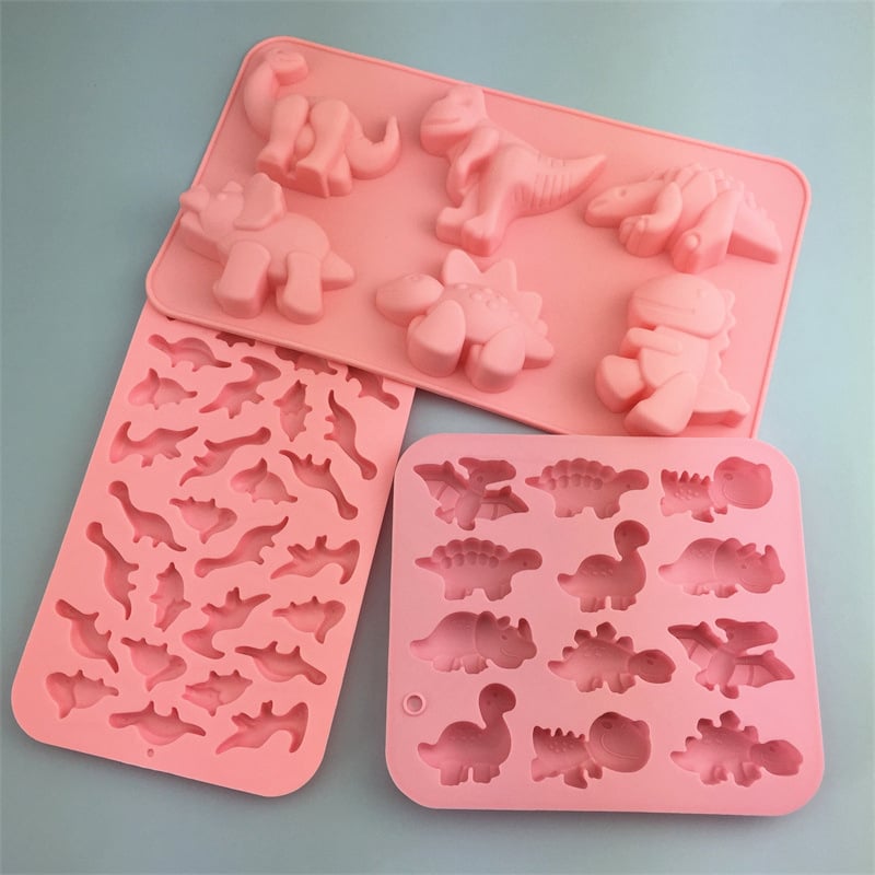 Szilikon dinó alakú forma – DIY gumicukorhoz, csokoládéhoz és jégkockákhoz (pteroszaurusz és Tyrannosaurus Rex alakok)