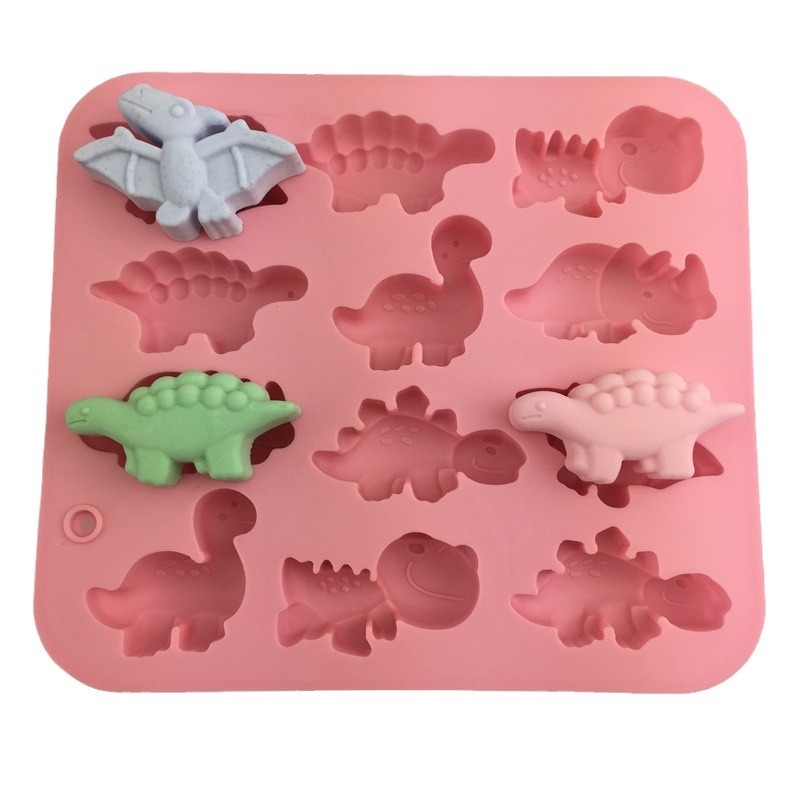 Szilikon dinó alakú forma – DIY gumicukorhoz, csokoládéhoz és jégkockákhoz (pteroszaurusz és Tyrannosaurus Rex alakok)