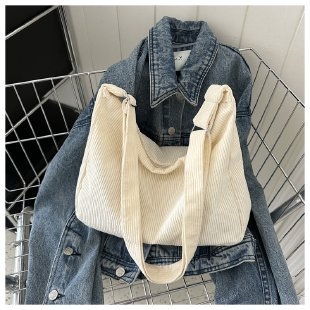 Geantă de damă din corduroy, capacitate mare, geantă crossbody/pe umăr, stil urban minimalist, iarnă 2024