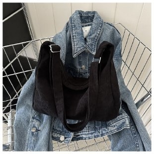 Geantă de damă din corduroy, capacitate mare, geantă crossbody/pe umăr, stil urban minimalist, iarnă 2024
