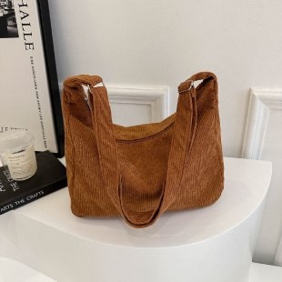 Geantă de damă din corduroy, capacitate mare, geantă crossbody/pe umăr, stil urban minimalist, iarnă 2024
