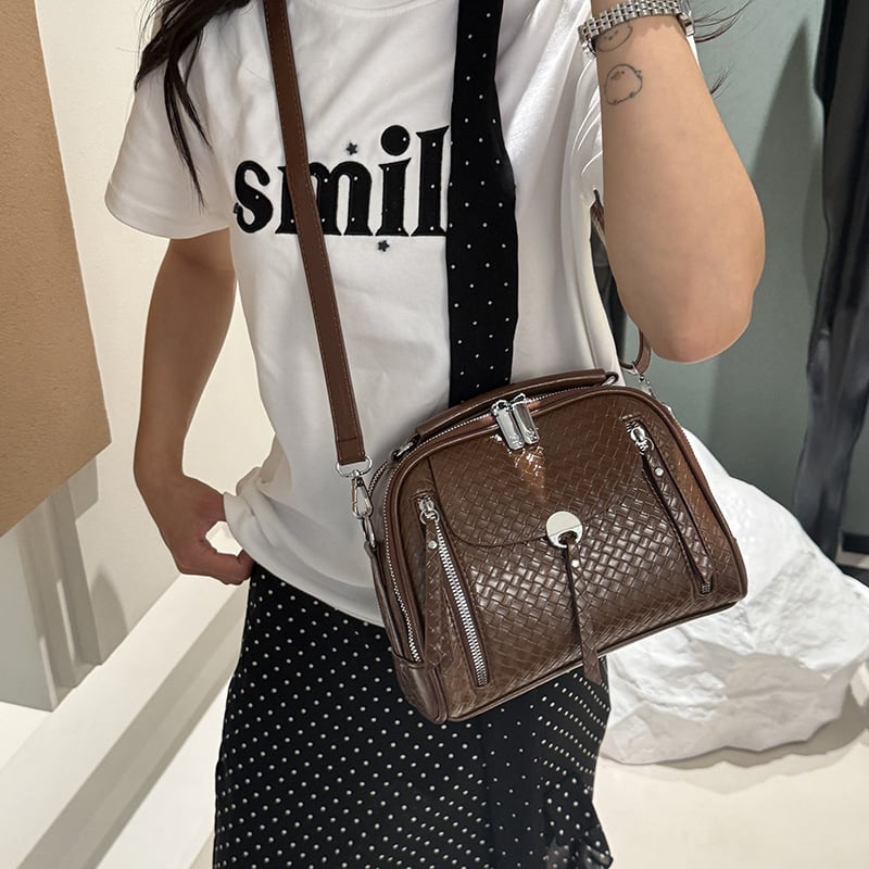 Geantă de umăr pentru femei, elegantă, în stil satchel retro, cu capacitate mare