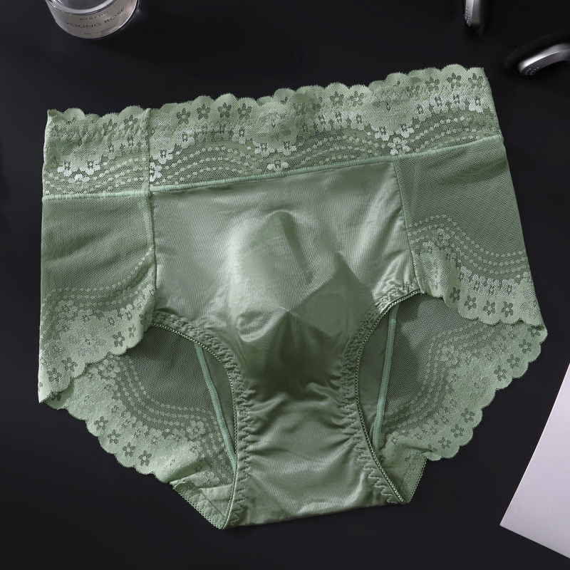 Boxeri bărbați în stil francez, din ice silk, talie din dantelă, buzunar frontal modelat, respirabili, potriviți pentru vară