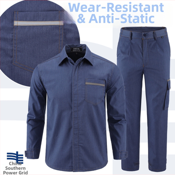Set uniform de lucru pentru electricieni, vară, anti-static, îmbrăcăminte de protecție durabilă.