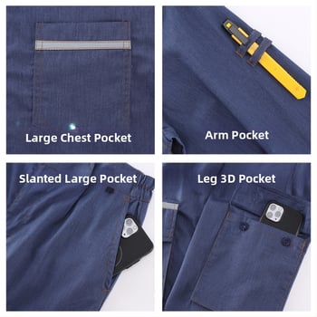 Set uniform de lucru pentru electricieni, vară, anti-static, îmbrăcăminte de protecție durabilă.