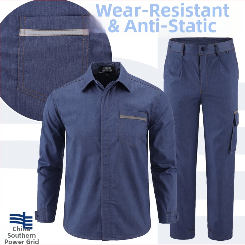 Set uniform de lucru pentru electricieni, vară, anti-static, îmbrăcăminte de protecție durabilă.