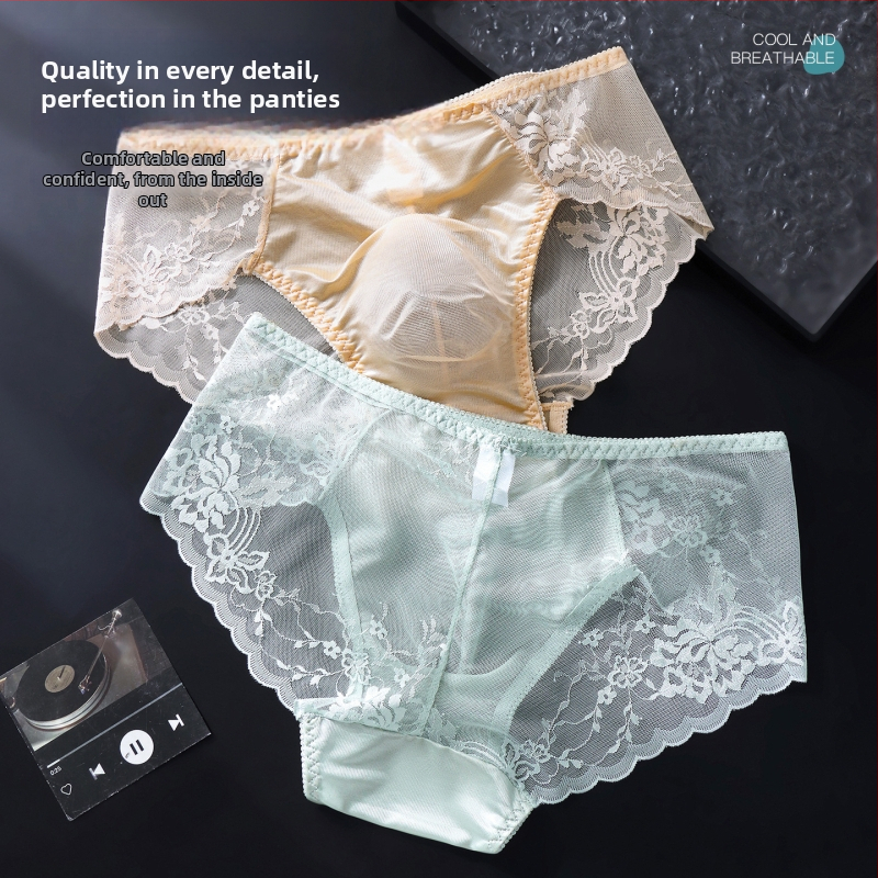 Slipuri bărbătești din dantelă franțuzească, buzunar 3D modelat, țesătură ușoară, respirabilă, talie joasă