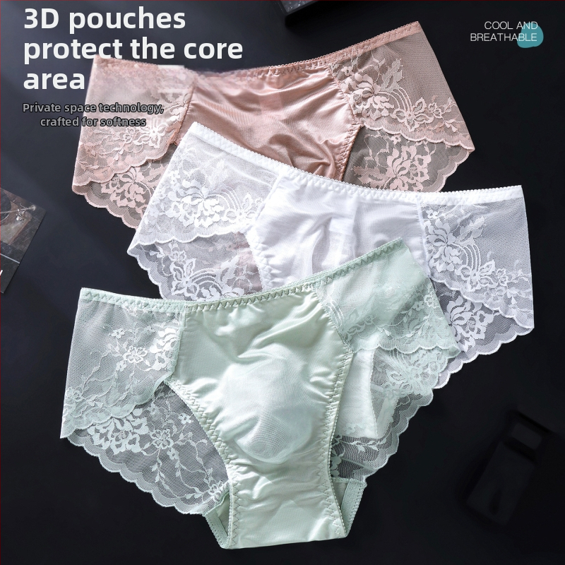 Slipuri bărbătești din dantelă franțuzească, buzunar 3D modelat, țesătură ușoară, respirabilă, talie joasă