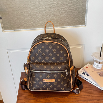 Rucsac pentru femei imprimat cu blocuri de culori, capacitate mare, stil fashion retro casual, model 2026