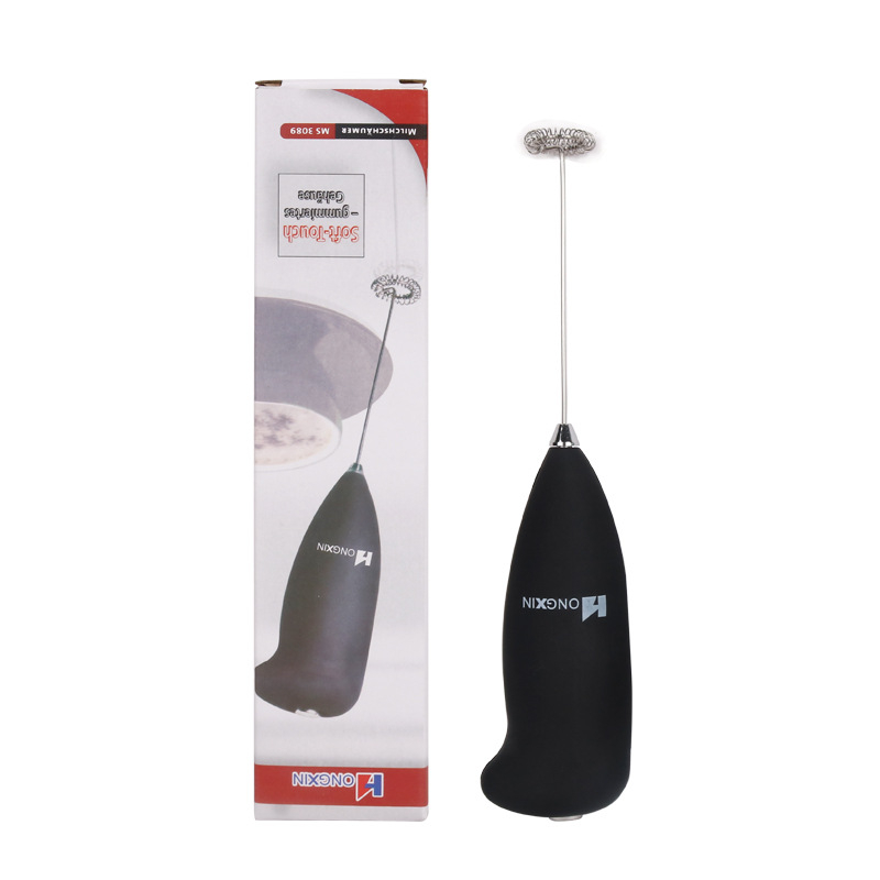 Spumător de lapte electric, manual, cu suport, amestecător pentru cafea și tel pentru ouă