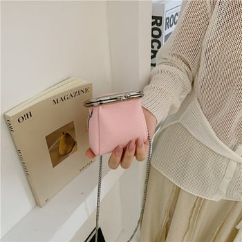 Geantă mini crossbody cu lanț și cataramă, stil cutie PU, căptușeală din nylon, buzunar pentru monede și cosmetic, vara 2026