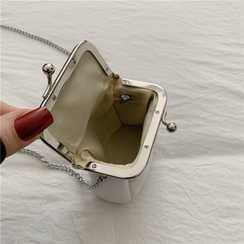 Geantă mini crossbody cu lanț și cataramă, stil cutie PU, căptușeală din nylon, buzunar pentru monede și cosmetic, vara 2026