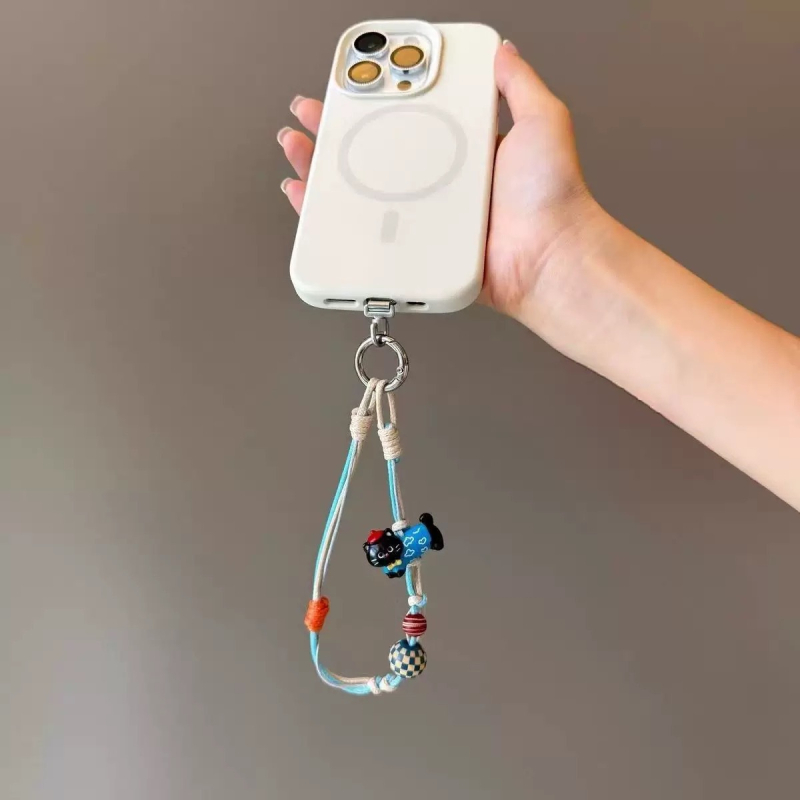 Slatka privjesak za telefon s voskom konopom, anti-gubitak, izdržljiv, kratka ručica ili crossbody remen