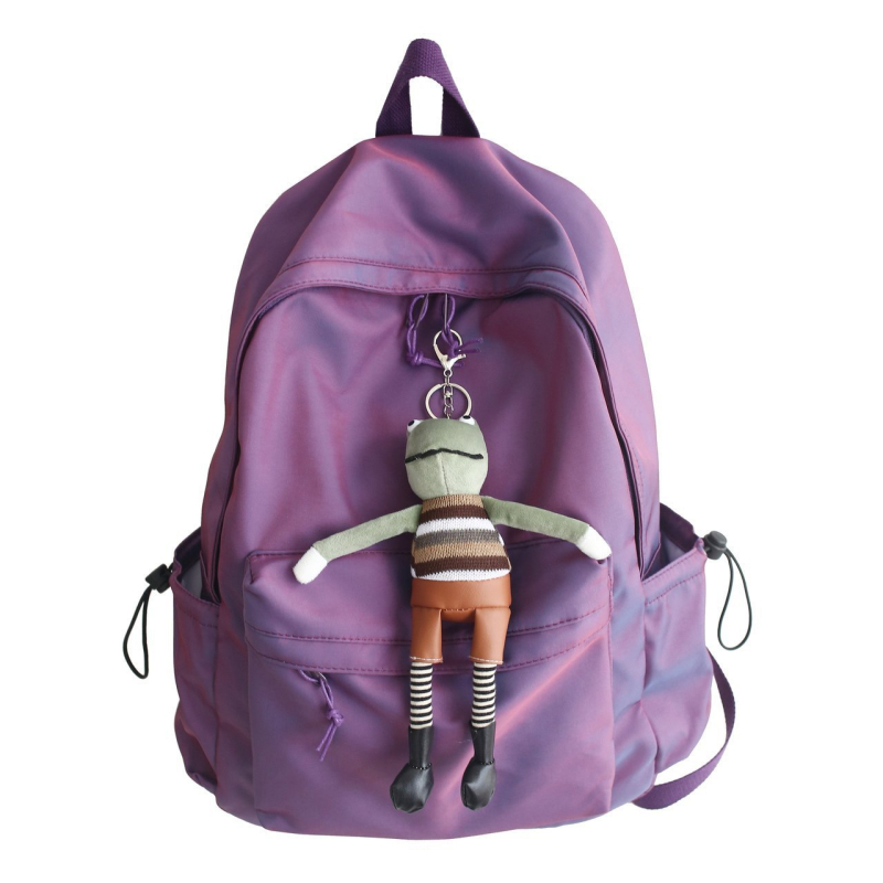 Rucsac în stil Harajuku coreean pentru elevi, rezistent la apă, culoare solidă, capacitate mare 20–35 L, nylon.