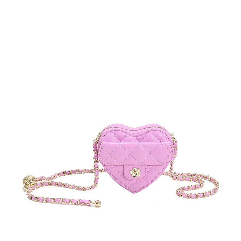 Geantă de damă mică, în formă de inimă, cu lanț crossbody, pentru ținute zilnice