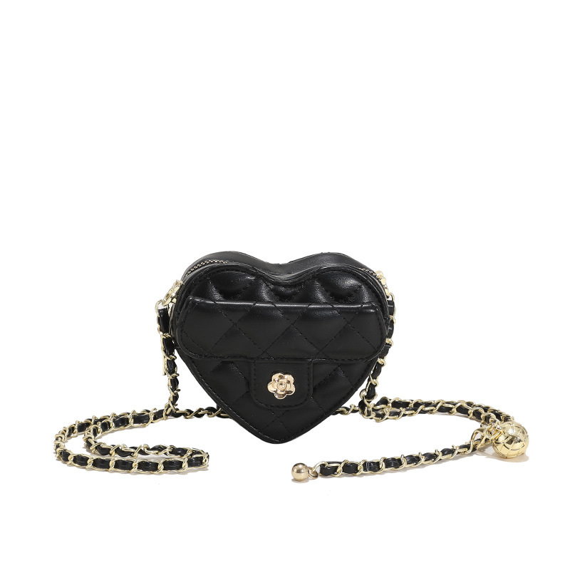 Geantă de damă mică, în formă de inimă, cu lanț crossbody, pentru ținute zilnice