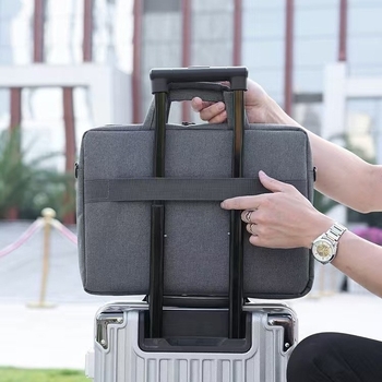 Geantă pentru laptop pentru bărbați – nylon, culoare solidă, curea crossbody, pentru laptop de 15 inch, birou