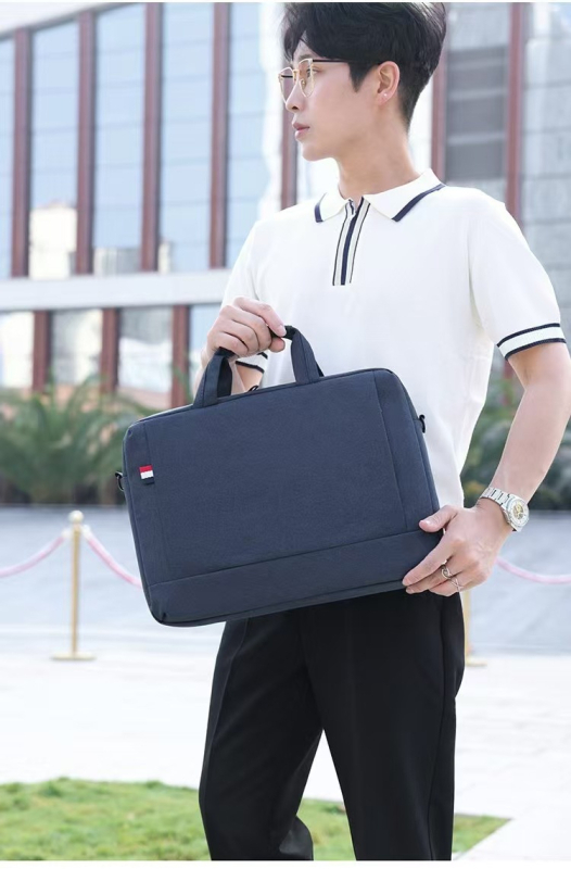 Geantă pentru laptop pentru bărbați – nylon, culoare solidă, curea crossbody, pentru laptop de 15 inch, birou