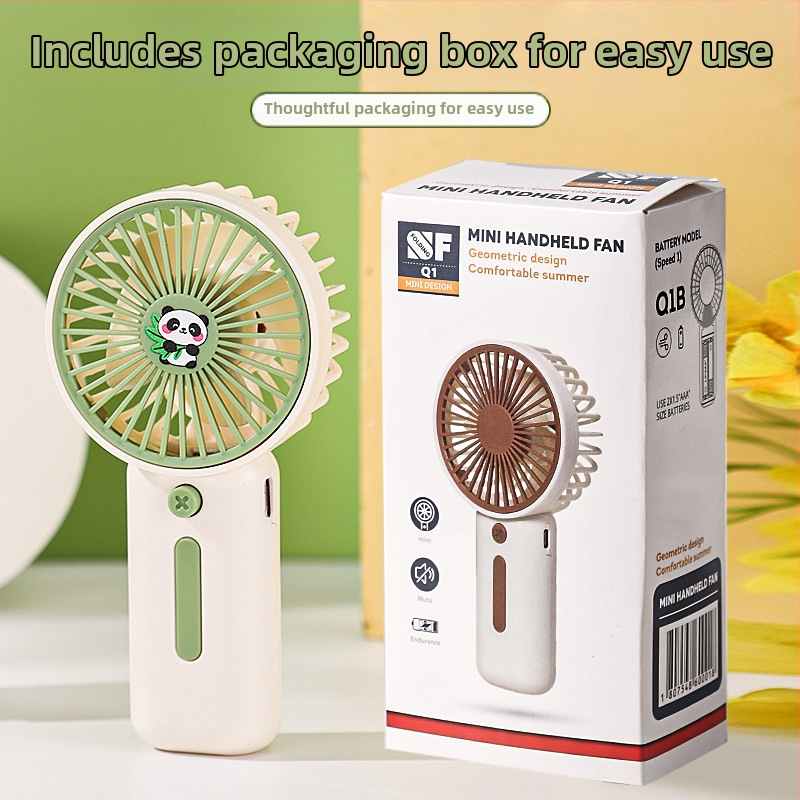 Ručný mini ventilátor Lingpan Panda s USB nabíjateľným stojanom