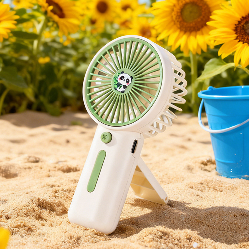 Lingpan Panda ventilator mini portabil USB, reîncărcabil, cu suport