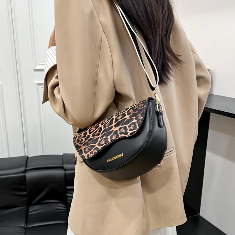 Geantă de umăr 2025, în formă de șa, imprimeu floral vintage, crossbody, design minimalist la modă