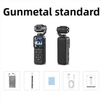 Cameră video 4K portabilă cu gimbal pentru sporturi în aer liber și călătorii, mică, cu urmărire facială