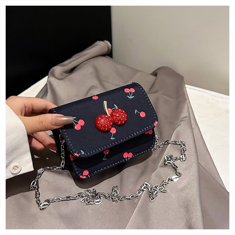 Geantă satchel pentru femei, proaspătă și casual, cu imprimeu căpșună, mică, tip crossbody, vara 2025