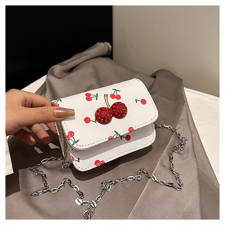 Geantă satchel pentru femei, proaspătă și casual, cu imprimeu căpșună, mică, tip crossbody, vara 2025