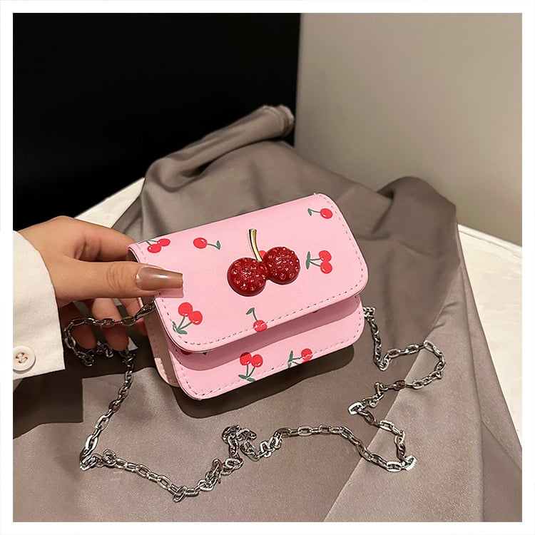 Geantă satchel pentru femei, proaspătă și casual, cu imprimeu căpșună, mică, tip crossbody, vara 2025