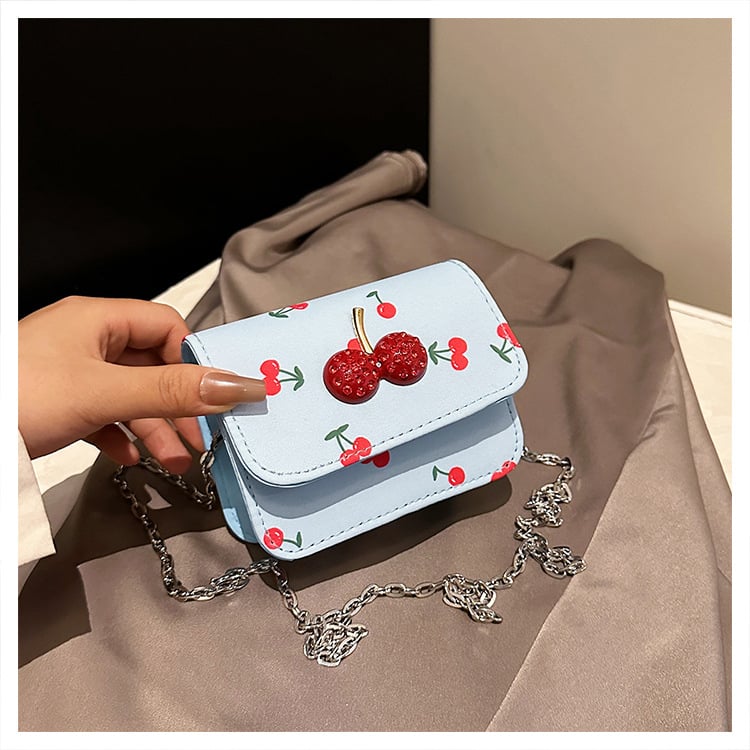 Geantă satchel pentru femei, proaspătă și casual, cu imprimeu căpșună, mică, tip crossbody, vara 2025