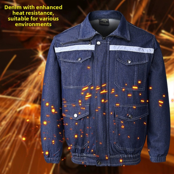 Denim jakna sa ugrađenim ventilom za ljetni rad, pamučna radna odjeća