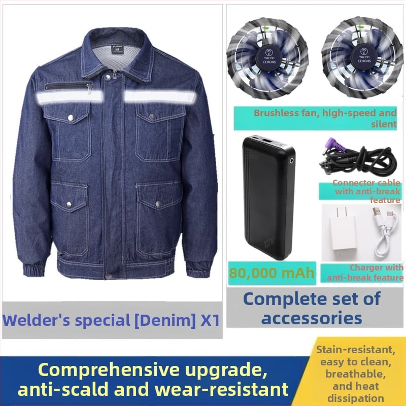 Denim jakna sa ugrađenim ventilom za ljetni rad, pamučna radna odjeća