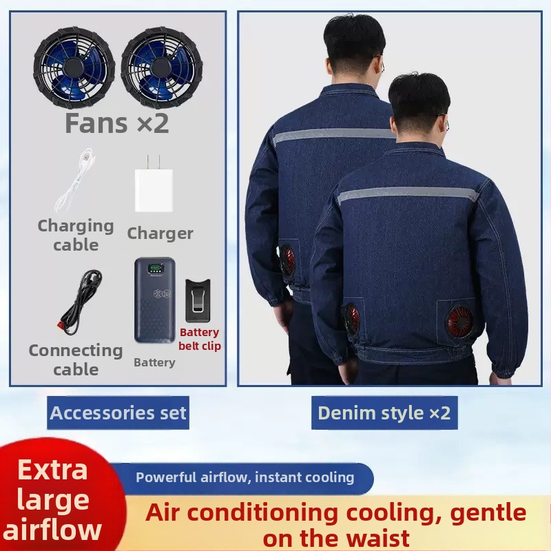Denim jakna sa ugrađenim ventilom za ljetni rad, pamučna radna odjeća