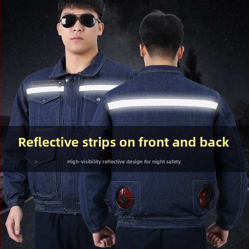 Denim jakna sa ugrađenim ventilom za ljetni rad, pamučna radna odjeća
