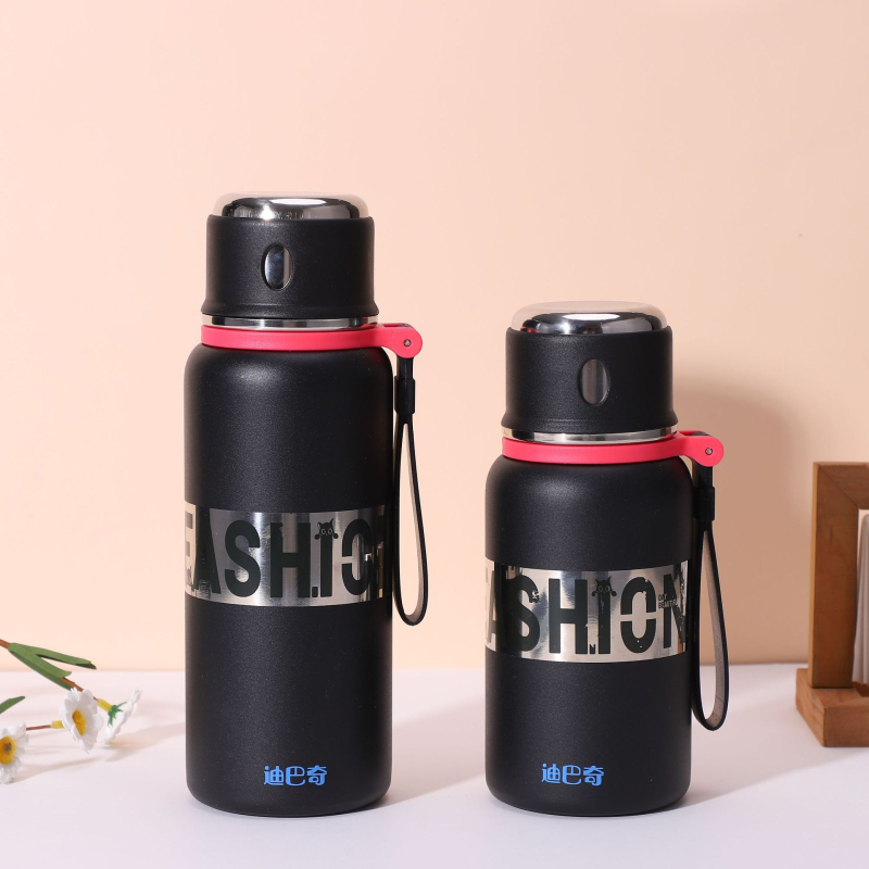 Sticlă izolată din oțel inoxidabil 316, cu capac și curea, mare capacitate – sticlă sport pentru studenți, pentru băut direct și infuzarea ceaiului
