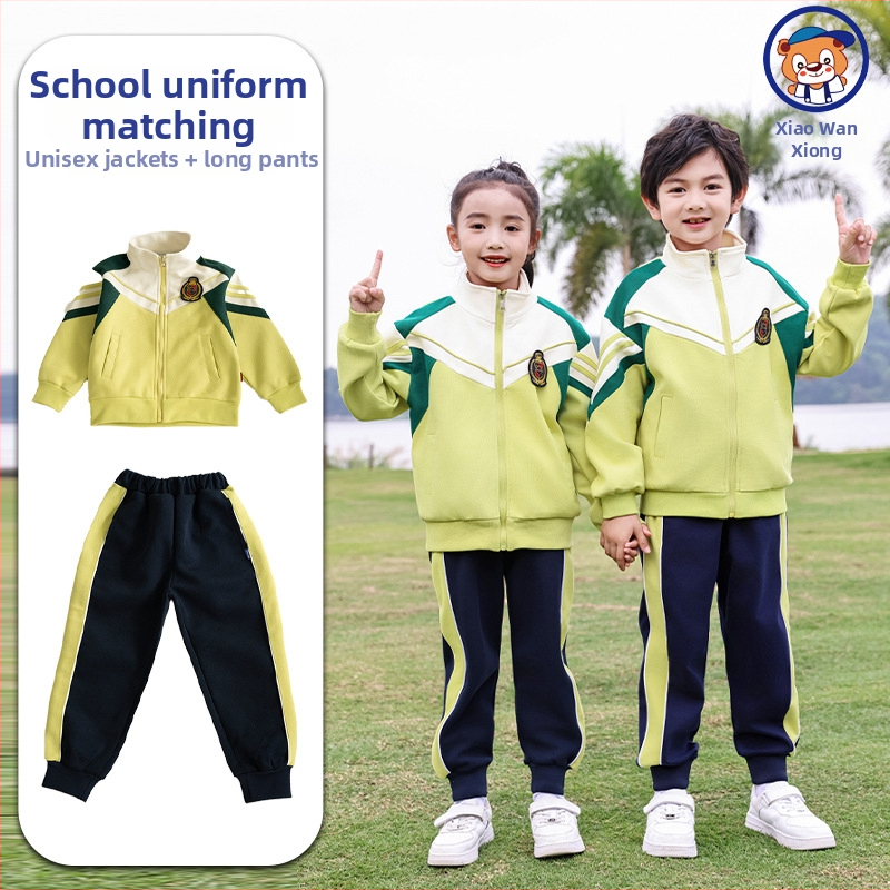 Set uniformă școlară pentru copii primăvară-toamnă – Bluza și pantaloni pentru clasele 1–3, zi de sport